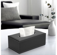 Distributeur de mouchoirs, rectangulaire, noir