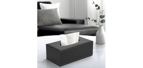 Distributeur de mouchoirs, rectangulaire, noir