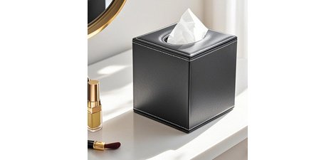 Distributeur de mouchoirs, carré, noir