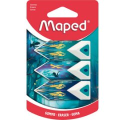 Plastic Eraser Pyramid DRAGON, pack of 3