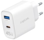 Chargeur USB, 1x USB-C (PD), 1x USB-A (QC), 45 W