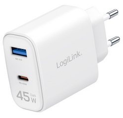 Chargeur USB, 1x USB-C (PD), 1x USB-A (QC), 45 W