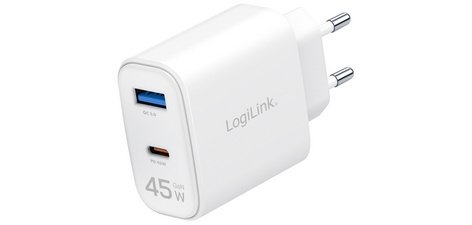 Chargeur USB, 1x USB-C (PD), 1x USB-A (QC), 45 W