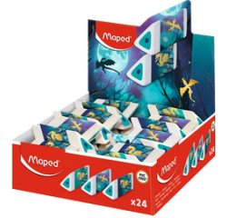 Gomme en plastique Pyramide DRAGON, présentoir de 24
