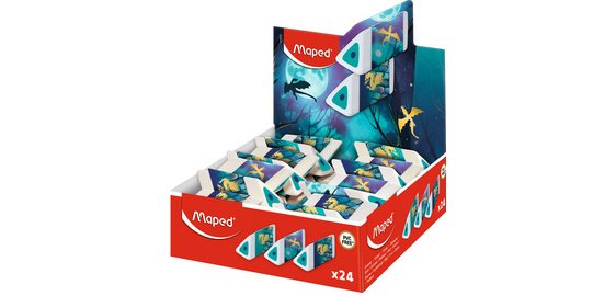 Gomme en plastique Pyramide DRAGON, présentoir de 24