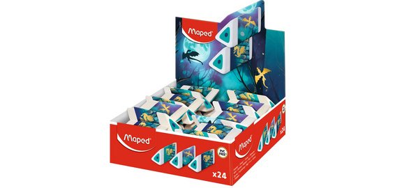 Gomme en plastique Pyramide DRAGON, présentoir de 24