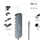 Hub USB 3.2 Gen1, 7 ports, boîtier aluminium, gris