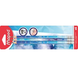 Crayon de papier ARCTIC, avec gomme, HB, blister de 6