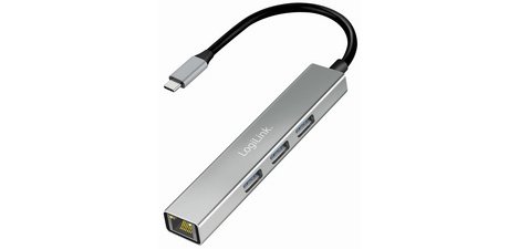 USB Hub 3.2 Gen1, 4 ports, aluminum casing, gray