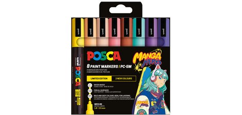 Marqueur à pigment PC-5M, étui de 8 MANGA HERO