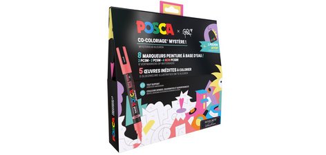 Marqueur à pigment, set de 8 'coloriage mystère'