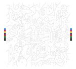 Marqueur à pigment, set de 8 'coloriage mystère'