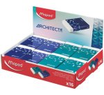 Gomme en plastique ARCHITECTE, présentoir de 16