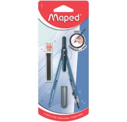 Compas avec adaptateur, assorti, sur carte blister
