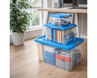 Boîte de rangement avec couvercle, set de 3