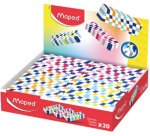 Plastic eraser, colored tiles, display of 20