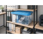 Opbergdoos, deksel, wieltjes, 55 L