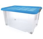 Opbergdoos, deksel, wieltjes, 55 L