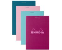 Rhodia bloc agrafé COULEURS N°11 5/5 80 feuillets microperforés, couvertures assorties - Assortis