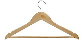 Cintre en bois mira, avec barre, naturel, lot de 20