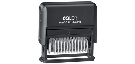 Tampon numéroteur MiniFolio S120/13, 13 chiffres, noir