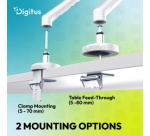 Bras support pour écran, avec pince