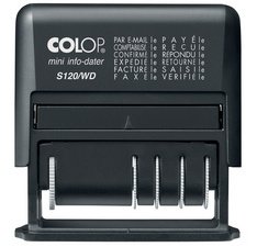 Tampon à formules Mini-Info-Dater S120/WD, FR, noir