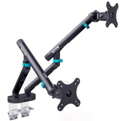 Bras support design pour 2 écrans, avec pince