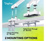 Bras support design pour 2 écrans, avec pince