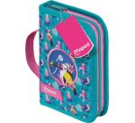 Étui scolaire Tropical, polyester, turquoise / rose