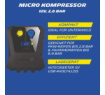 Micro-compressor, 12 V, black
