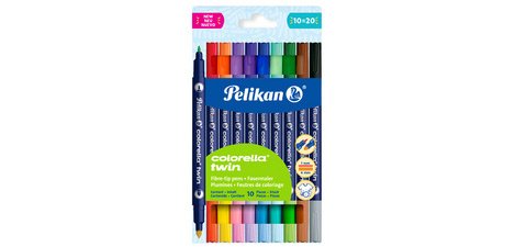 Dubbele viltstift colorella twin, kartonnen etui van 10