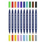 Dubbele viltstift colorella twin, kartonnen etui van 10