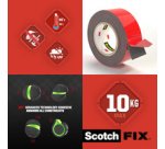 -FIX Ruban adhésif double face pour extérieur, 5 m