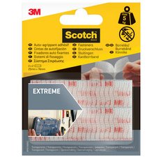Transparent hook-and-loop adhesive, 25 x 75 mm