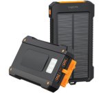 Powerbank solaire, 10.000 mAh, 20 W, noir/orange