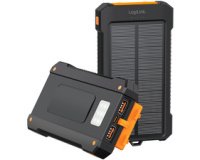 Powerbank solaire, 10.000 mAh, 20 W, noir/orange