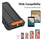 Powerbank solaire, 10.000 mAh, 20 W, noir/orange