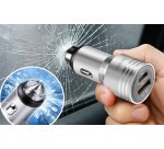 Chargeur USB pour voiture, 2 ports, 20 W, argent