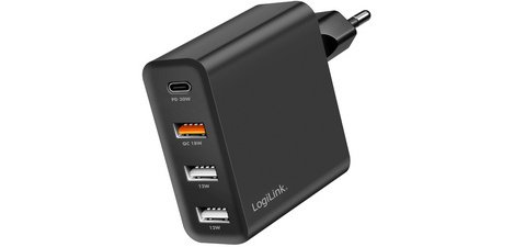USB-netlader, 3x USB-A (QC), 1x USB-C (PD)