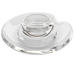 Coquetier en verre, rond, avec rebord, transparent