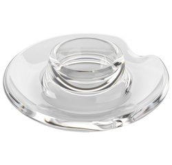 Coquetier en verre, rond, avec rebord, transparent