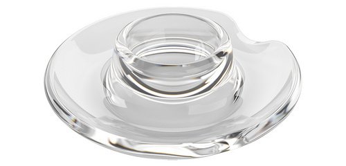 Coquetier en verre, rond, avec rebord, transparent