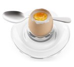 Coquetier en verre, rond, avec rebord, transparent
