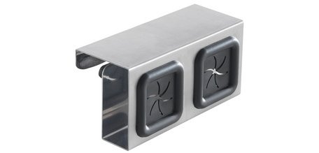 Accroche-torchon double, à suspendre, argent/noir