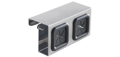 Accroche-torchon double, à suspendre, argent/noir
