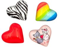 Aimant en forme de coeur, en verre, tableau de 25