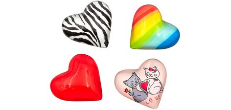 Aimant en forme de coeur, en verre, tableau de 25