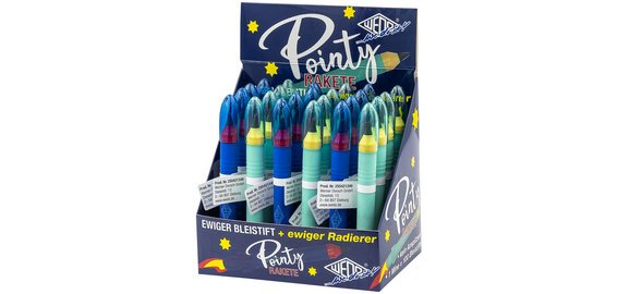 Crayon de papier éternel 'Pointy Rakete', présentoir