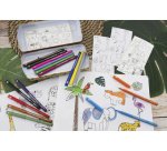 Set mit Filzstiften Animal COLORI, Safari-Bus aus Metall